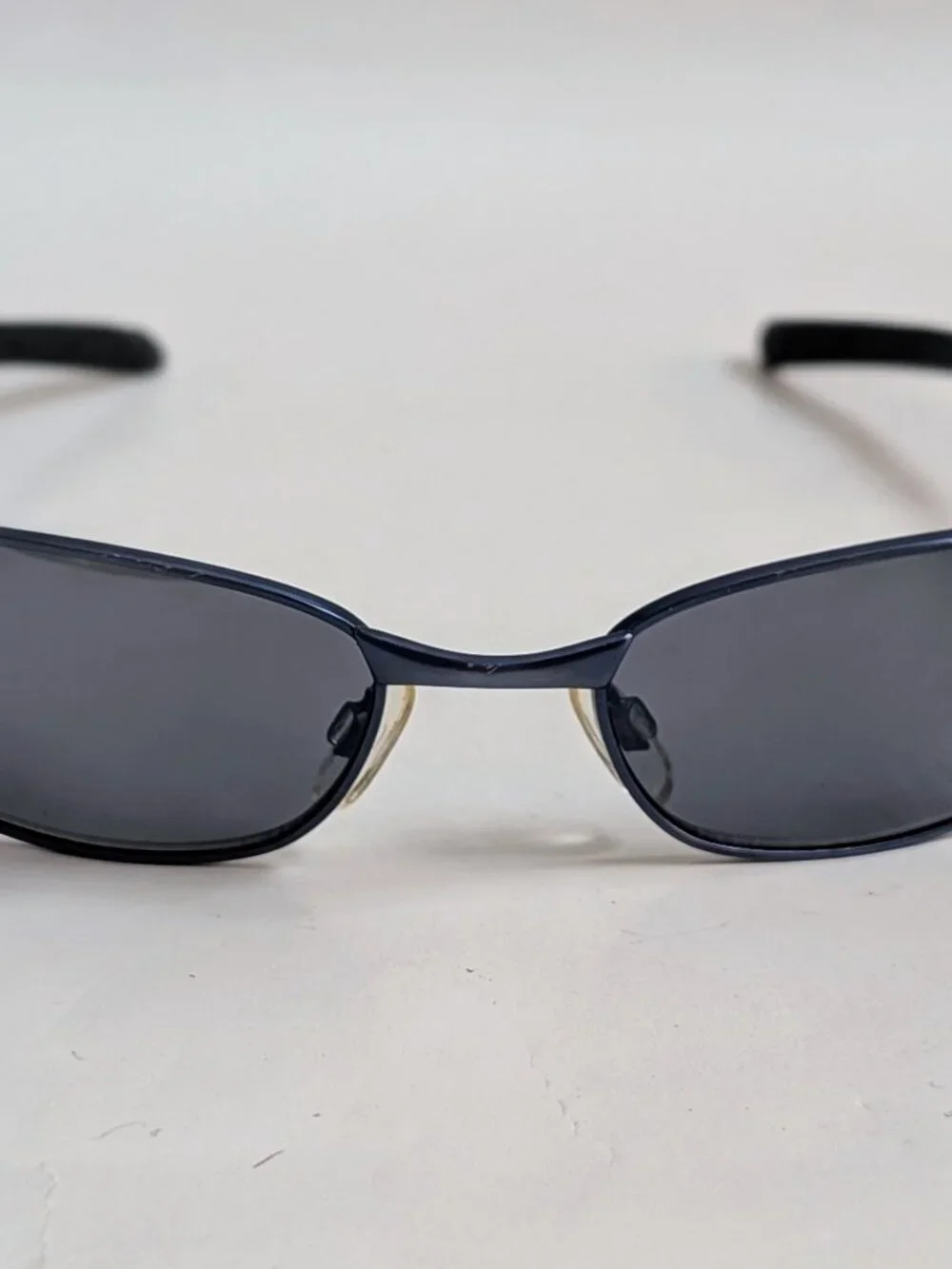 NWT Vintage 90's Rectangle Metal Designer Sport Sunglasses (M. Blue)